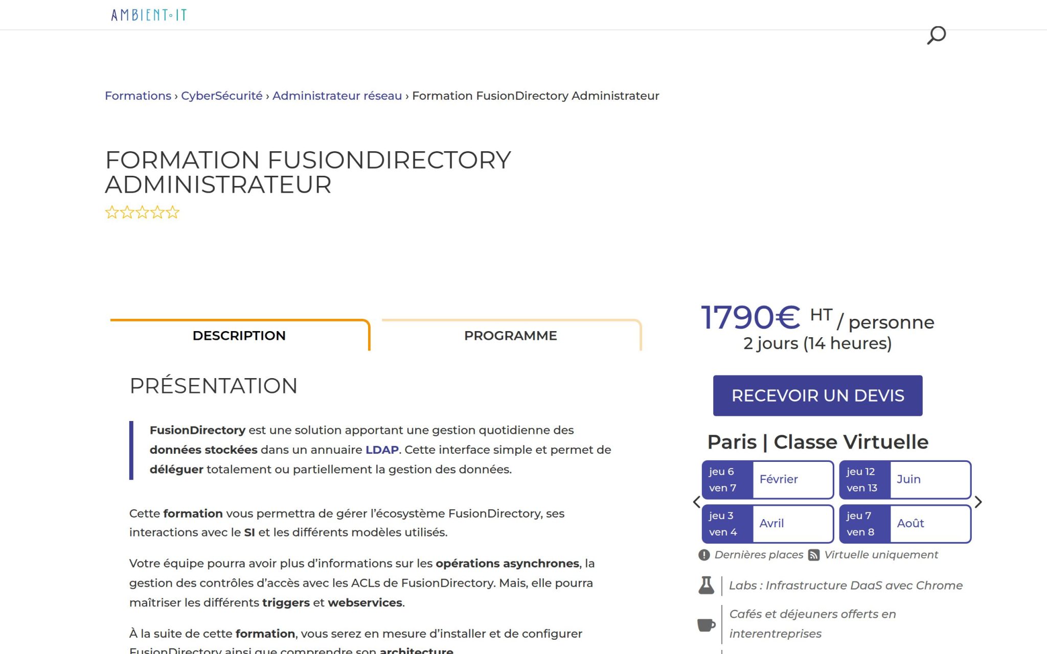 Formation FusionDirectory Administrateur - Ambient IT