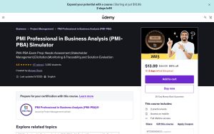 Simulateur PMI Professional in Business Analysis (PMI-PBA) – Udemy