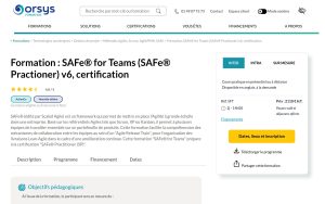 Formation : SAFe® for Teams – Orsys