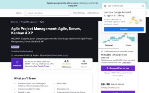 Agile Project Management: Agile, Scrum, Kanban & XP – Udemy