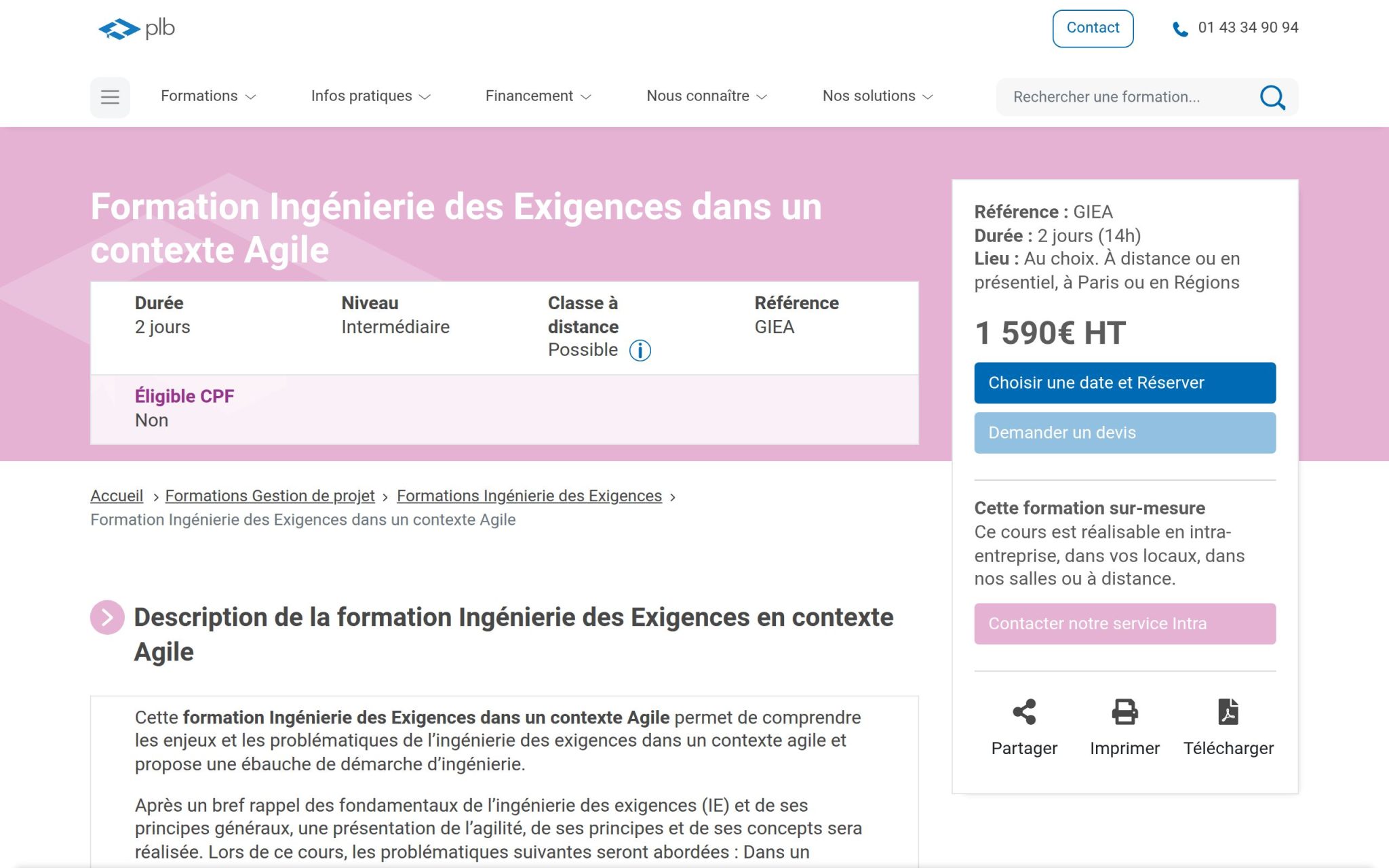 Formation Ingénierie des Exigences dans un contexte Agile - Plb Consultant