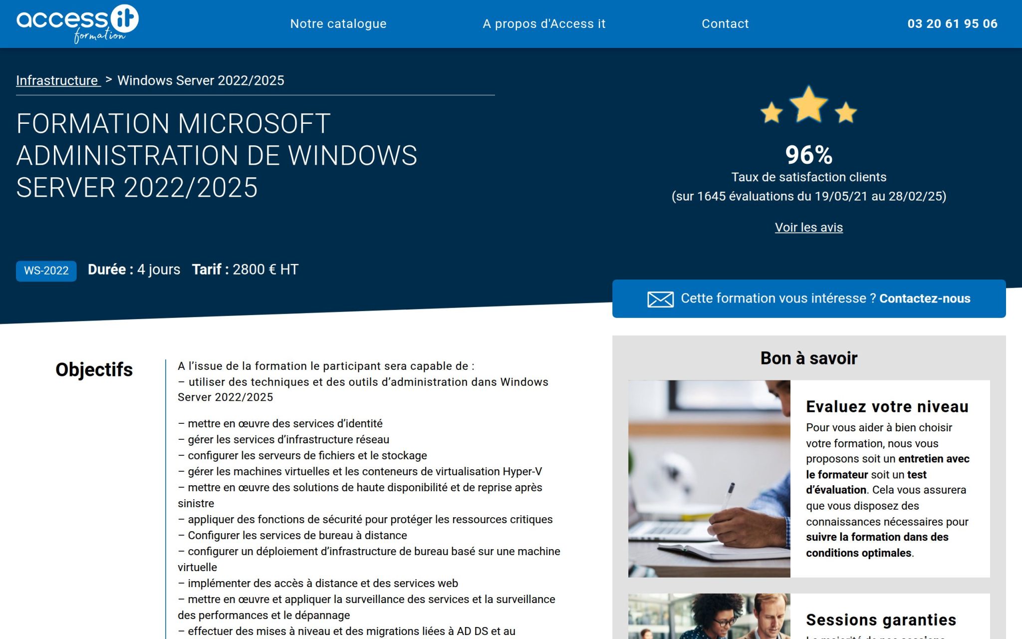 Formation Microsoft Administration de Windows Server 2019 2022 - Access IT