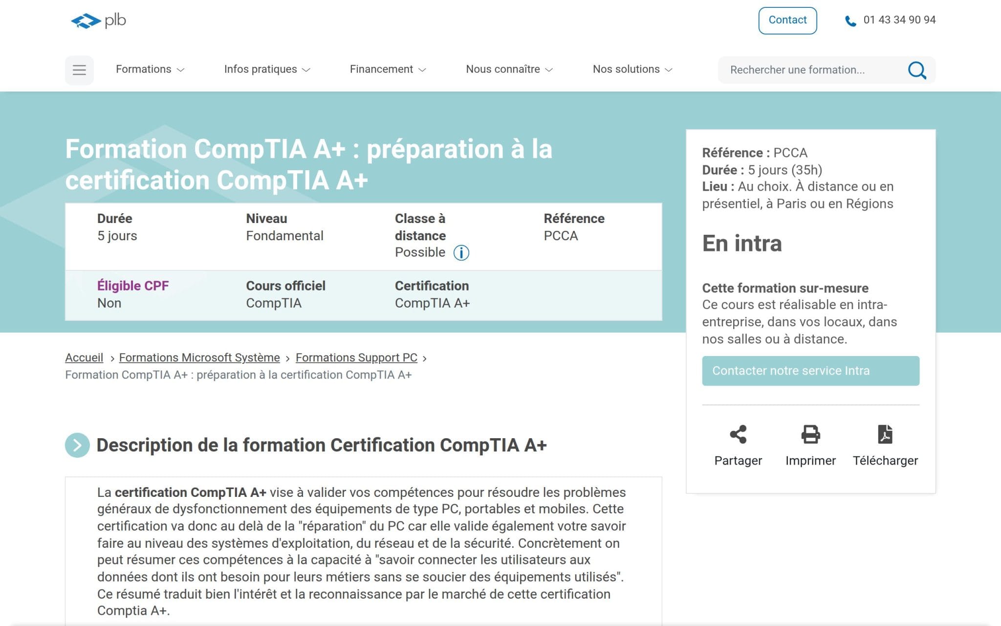 Formation CompTIA A+ - Plb Consultant