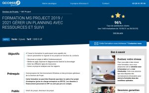 Formation MS Project 2019 / 2021 Gérer un planning avec ressources et suivi – Access IT