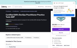 Tests pratiques certifiés SAFe DevOps Practitioner – Udemy