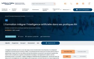 Formation Intégrer l’intelligence artificielle dans ses pratiques RH – Lefebvre Dalloz Compétences