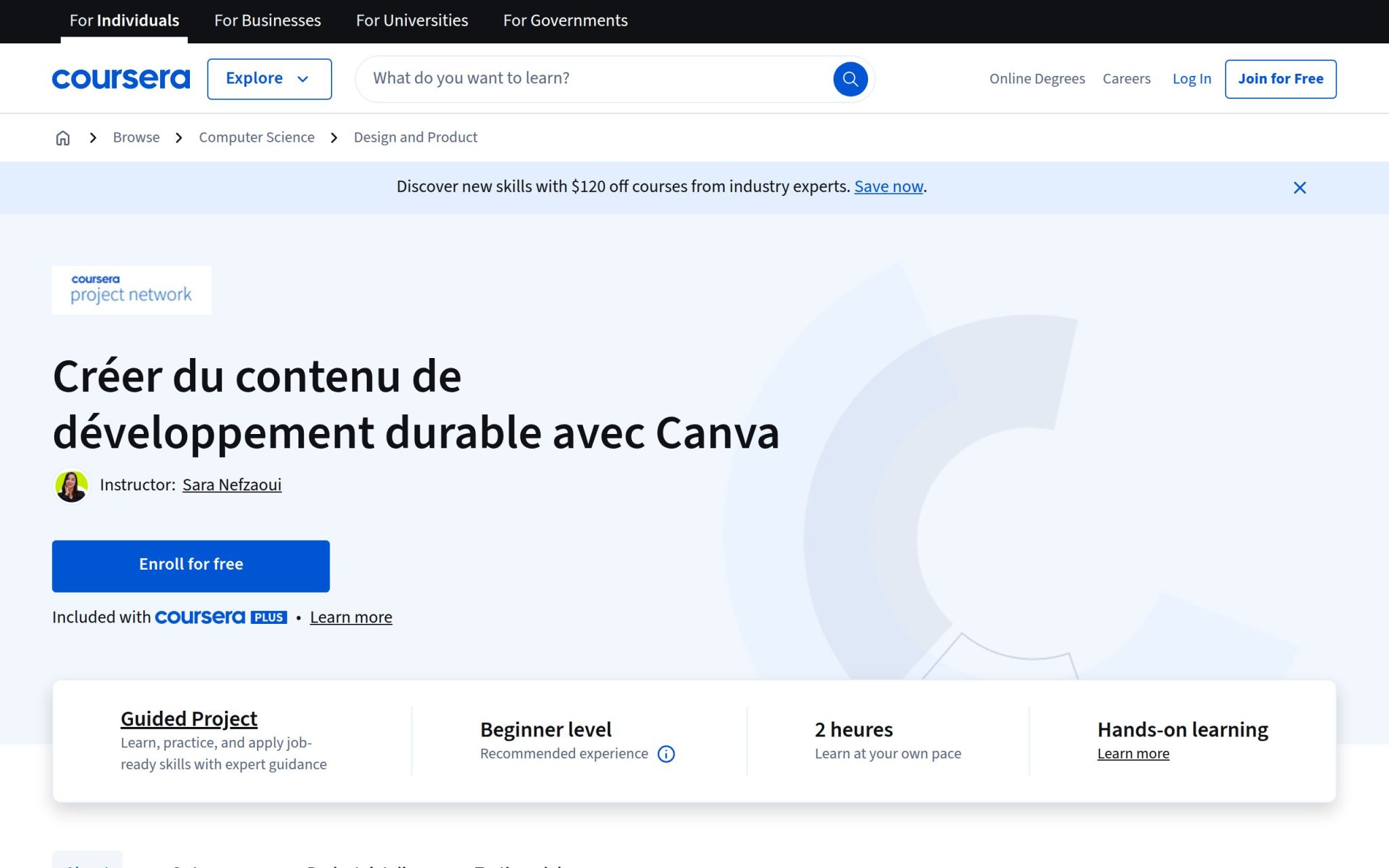 Créer du contenu de développement durable avec Canva - Coursera