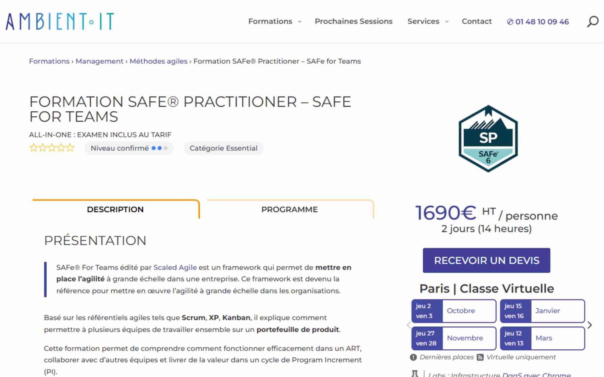 Formation SAFeÂź Practitioner â SAFe for Teams - Ambient IT
