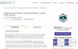 Formation SAFe® Practitioner – SAFe for Teams – Ambient IT