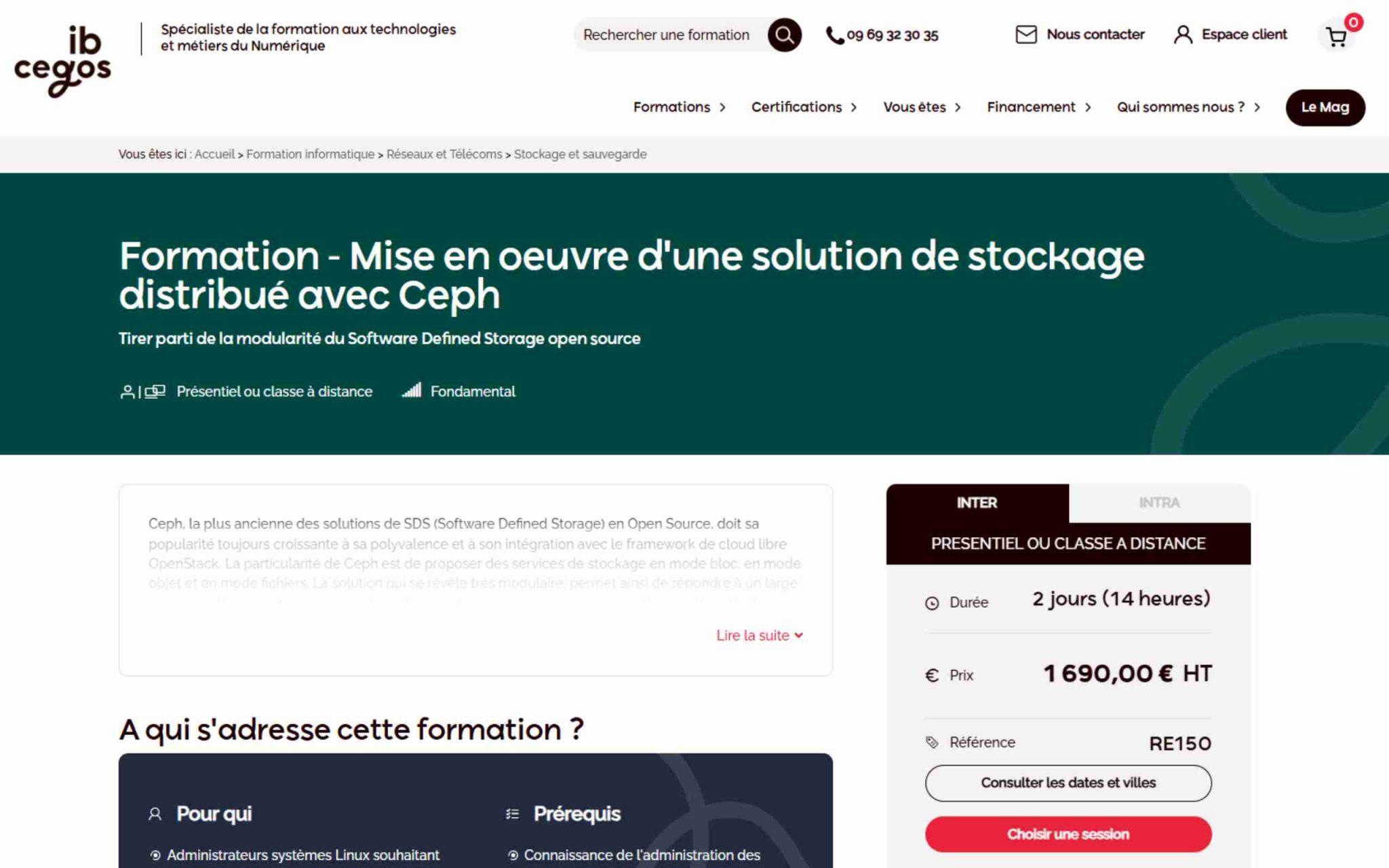 Mise en oeuvre d'une solution de stockage distribué avec Ceph - ib Cegos
