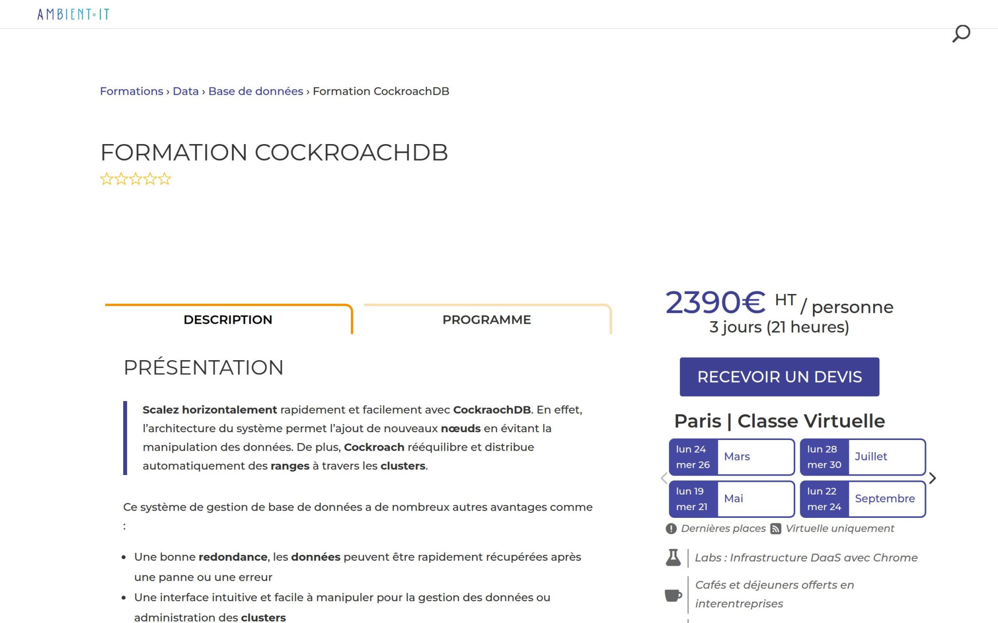 Formation CockroachDB - Ambient IT