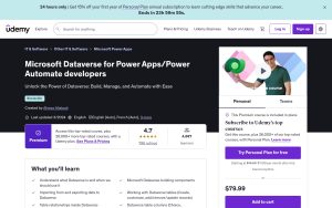 Microsoft Dataverse pour les développeurs Power Apps/Power Automate – Udemy