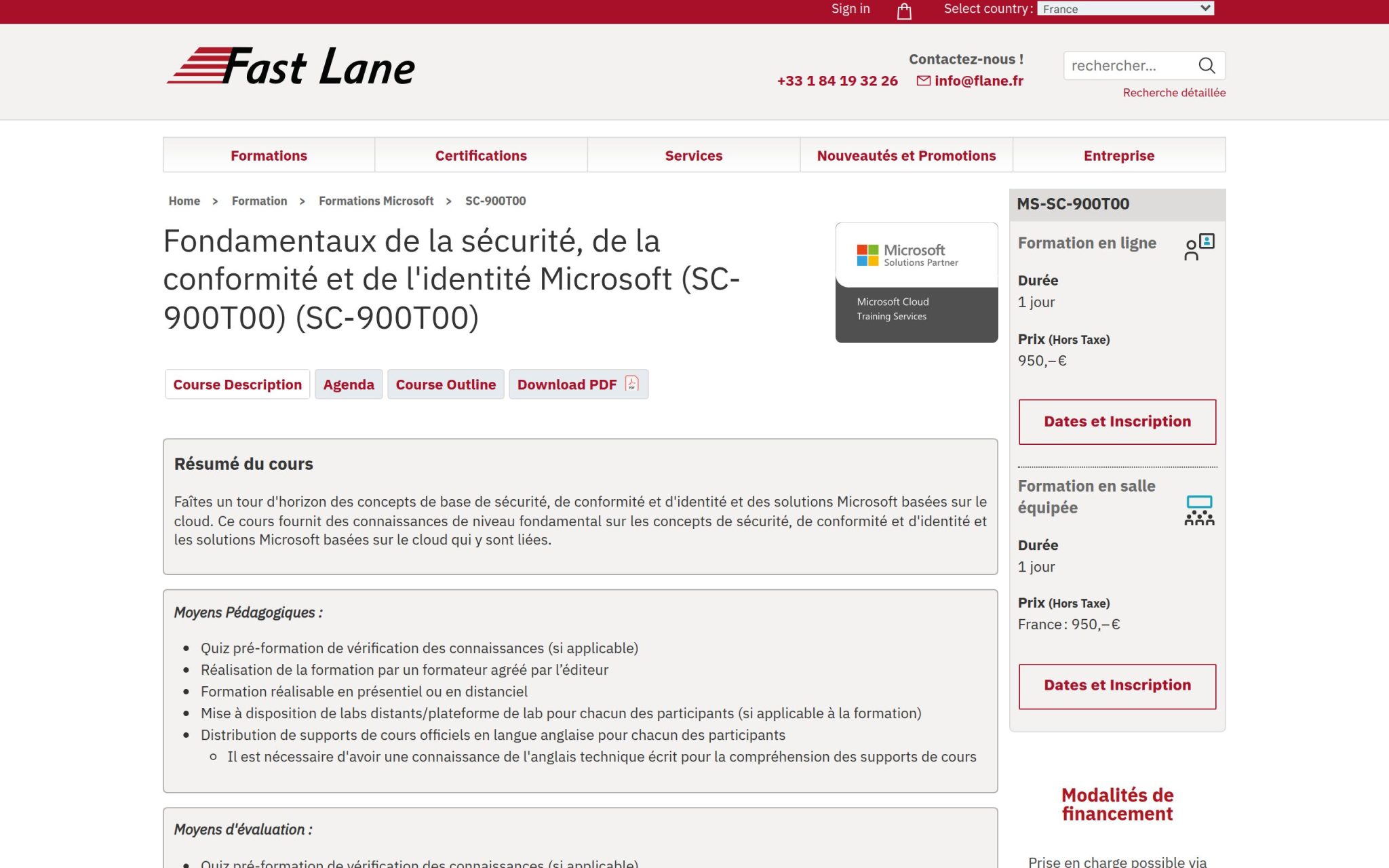 Formation Fondamentaux de la sécurité, de la conformité et de l'identité Microsoft - Fast Lane