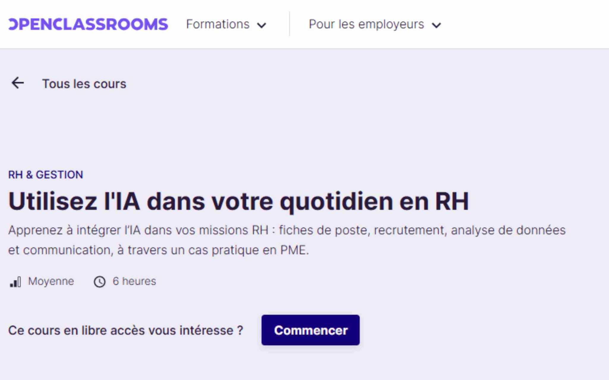 Utilisez l'IA dans votre quotidien en RH - OpenClassrooms