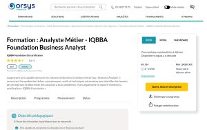 Analyste Métier – IQBBA Foundation Business Analyst – Orsys