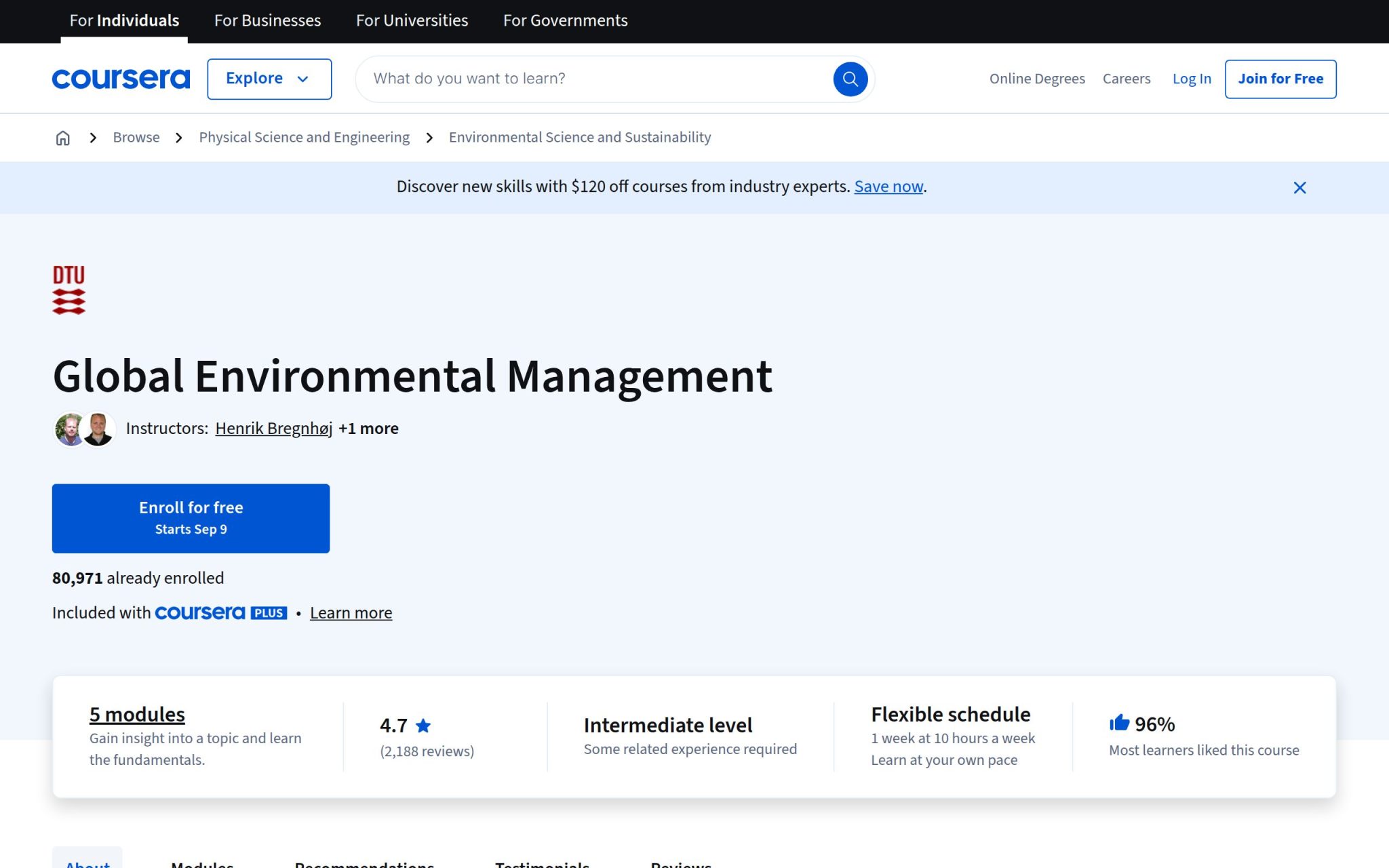 Gestion globale de l'environnement - Coursera
