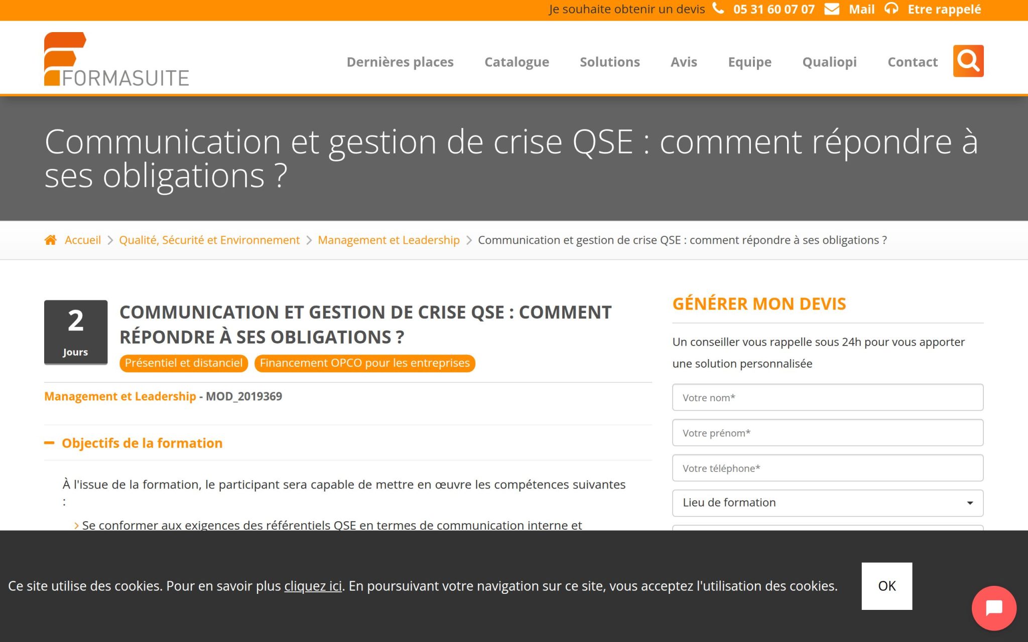 Communication et gestion de crise QSE - Formasuite