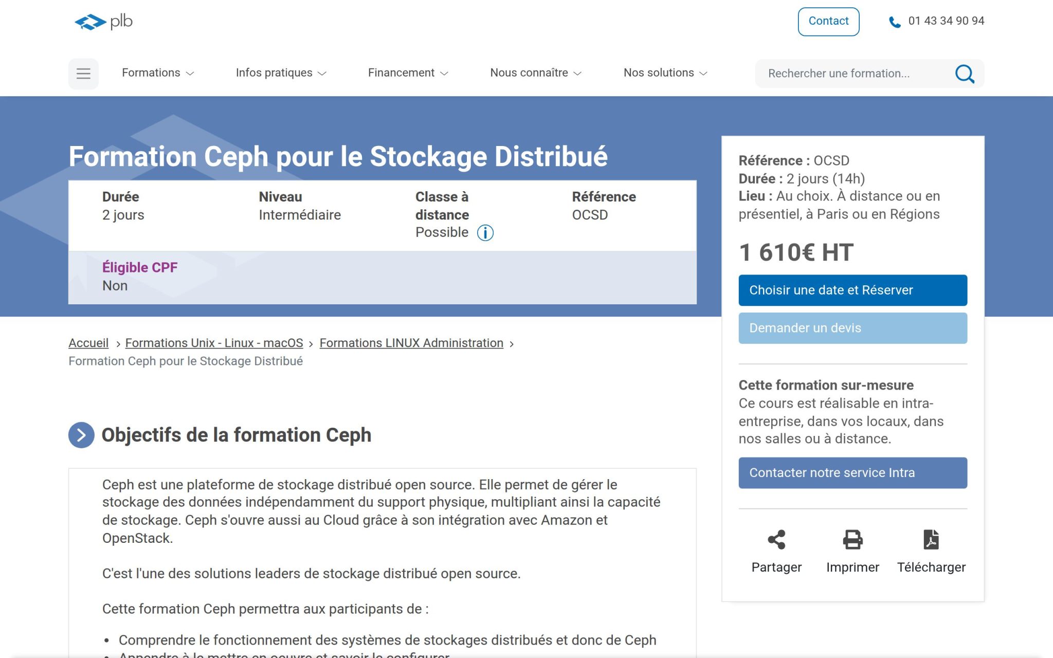 Formation Ceph pour le Stockage Distribué - Plb Consultant