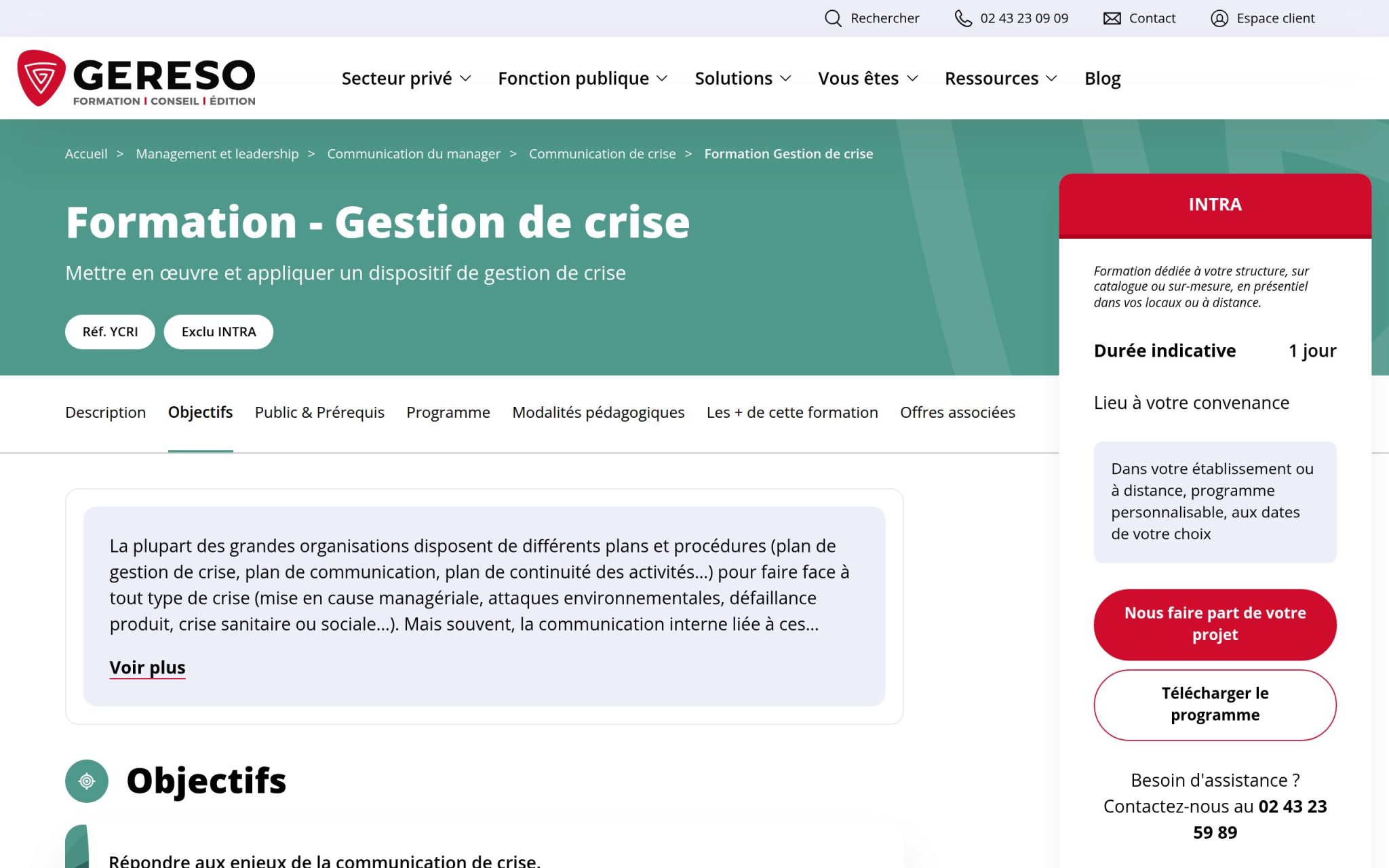 Gestion de crise - Gereso