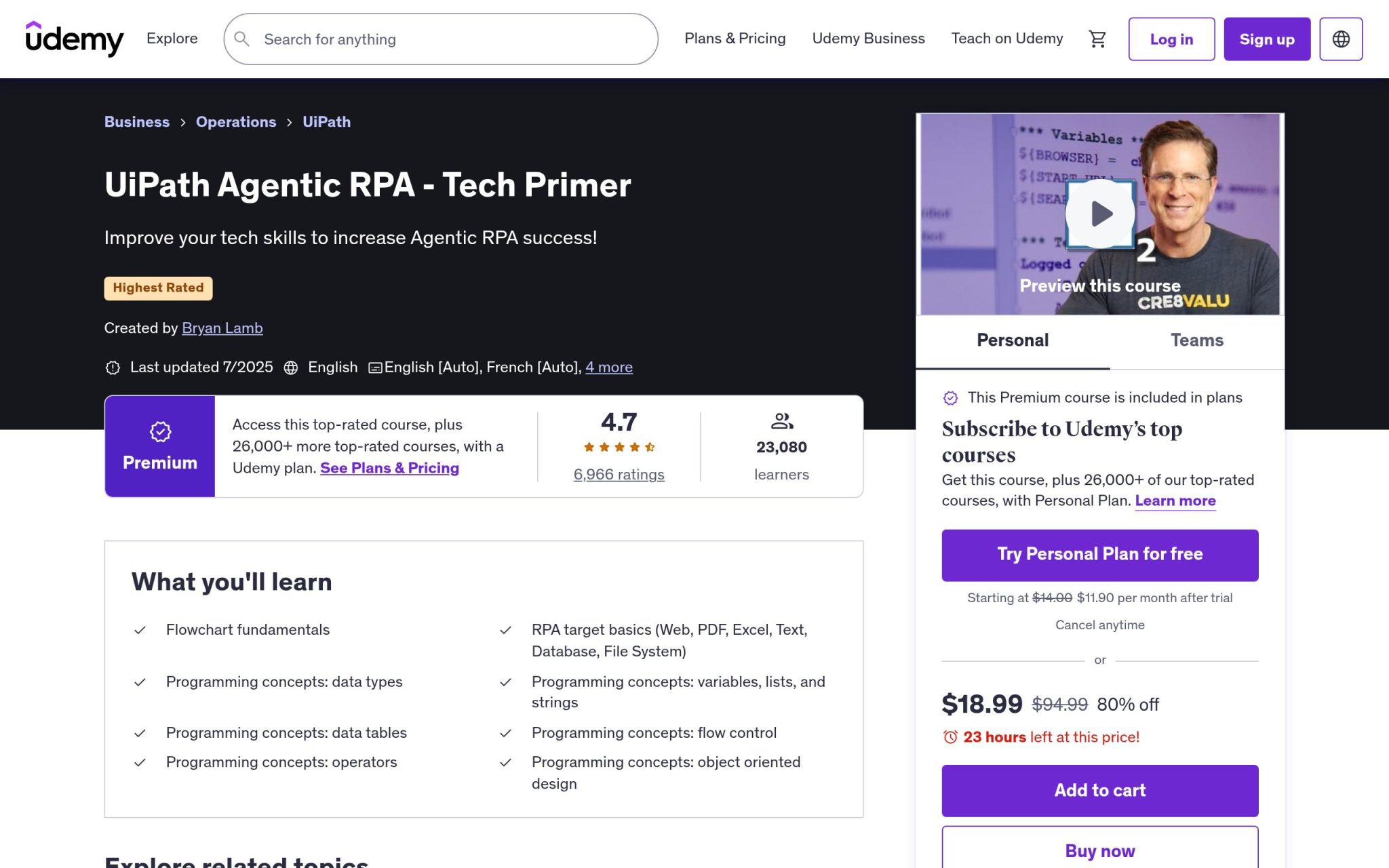 UiPath Agentic RPA - Introduction technique - Udemy
