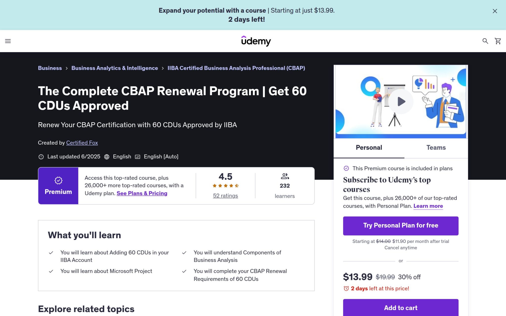Programme complet de renouvellement du CBAP - Udemy