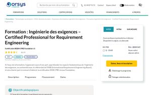 Ingénierie des exigences – Certified Professional for Requirement Engineering – Orsys