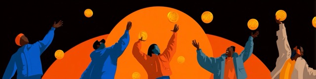Les RWA, qu’est-ce que c’est ? 1 different backgrounds joyfully holding small digital tokens Moyenne