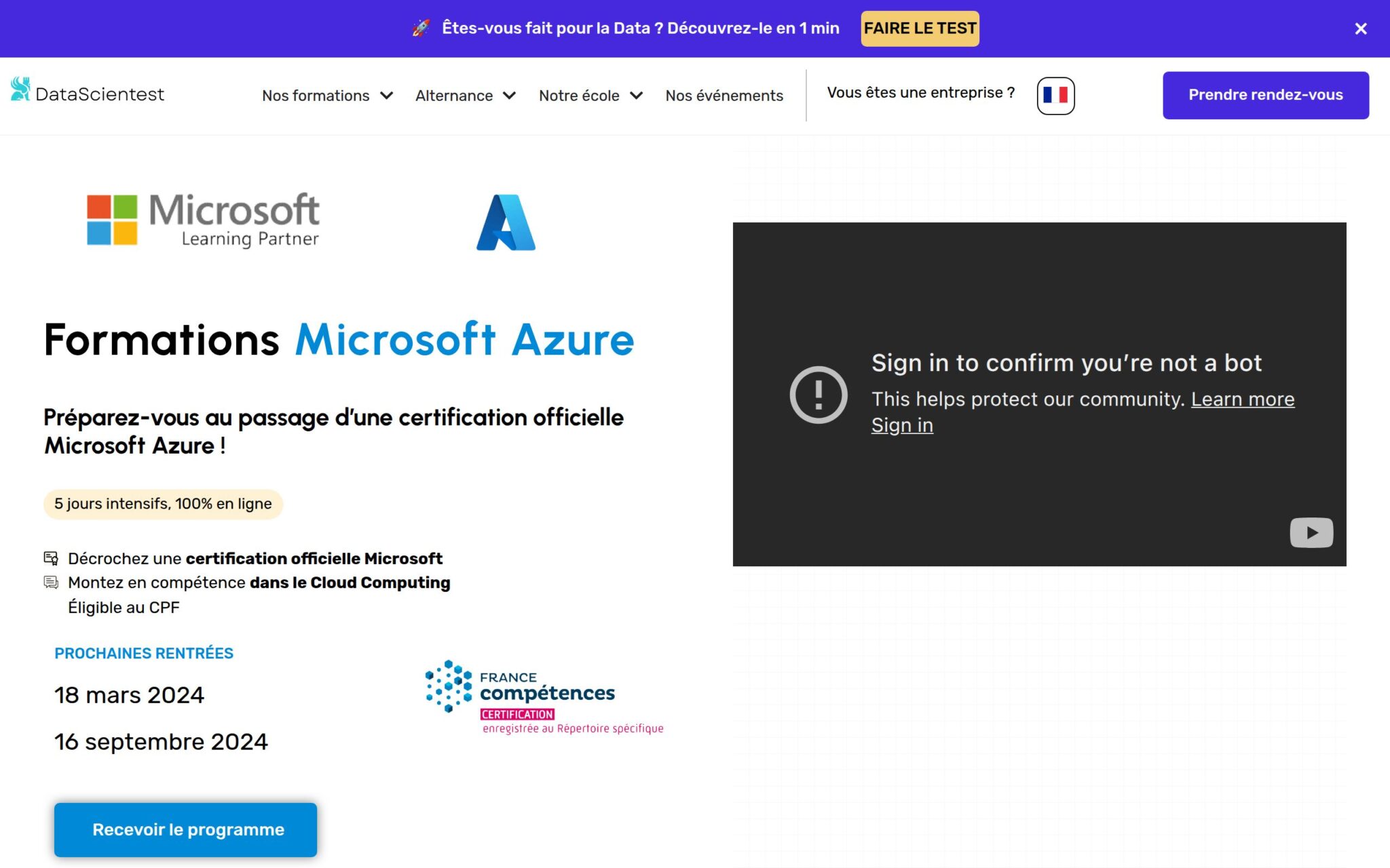Microsoft Azure - DataScientest.com
