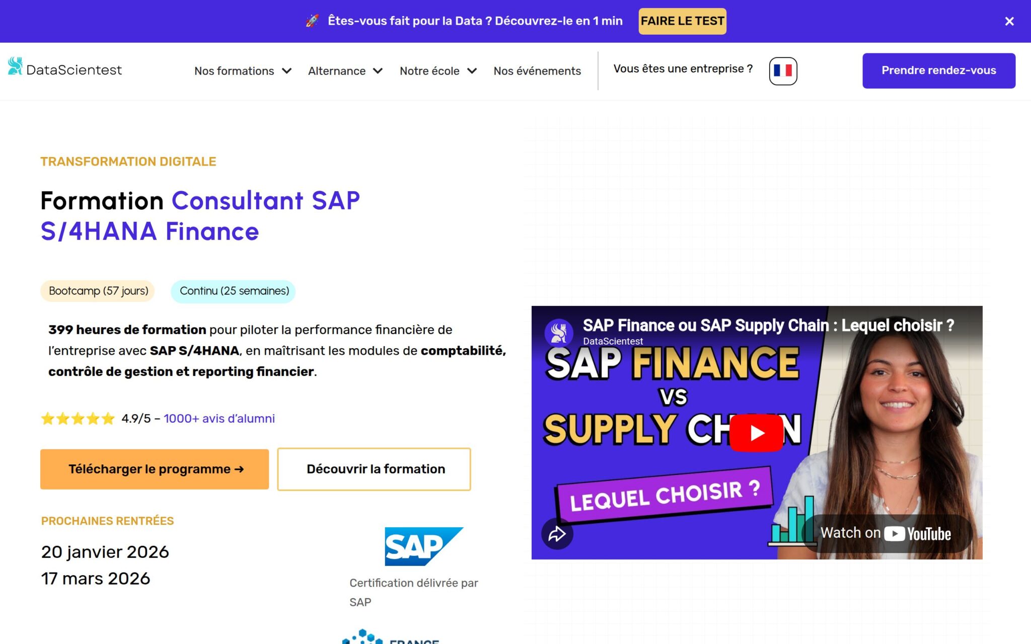 Consultant SAP â S/4HANA Finance - DataScientest.com