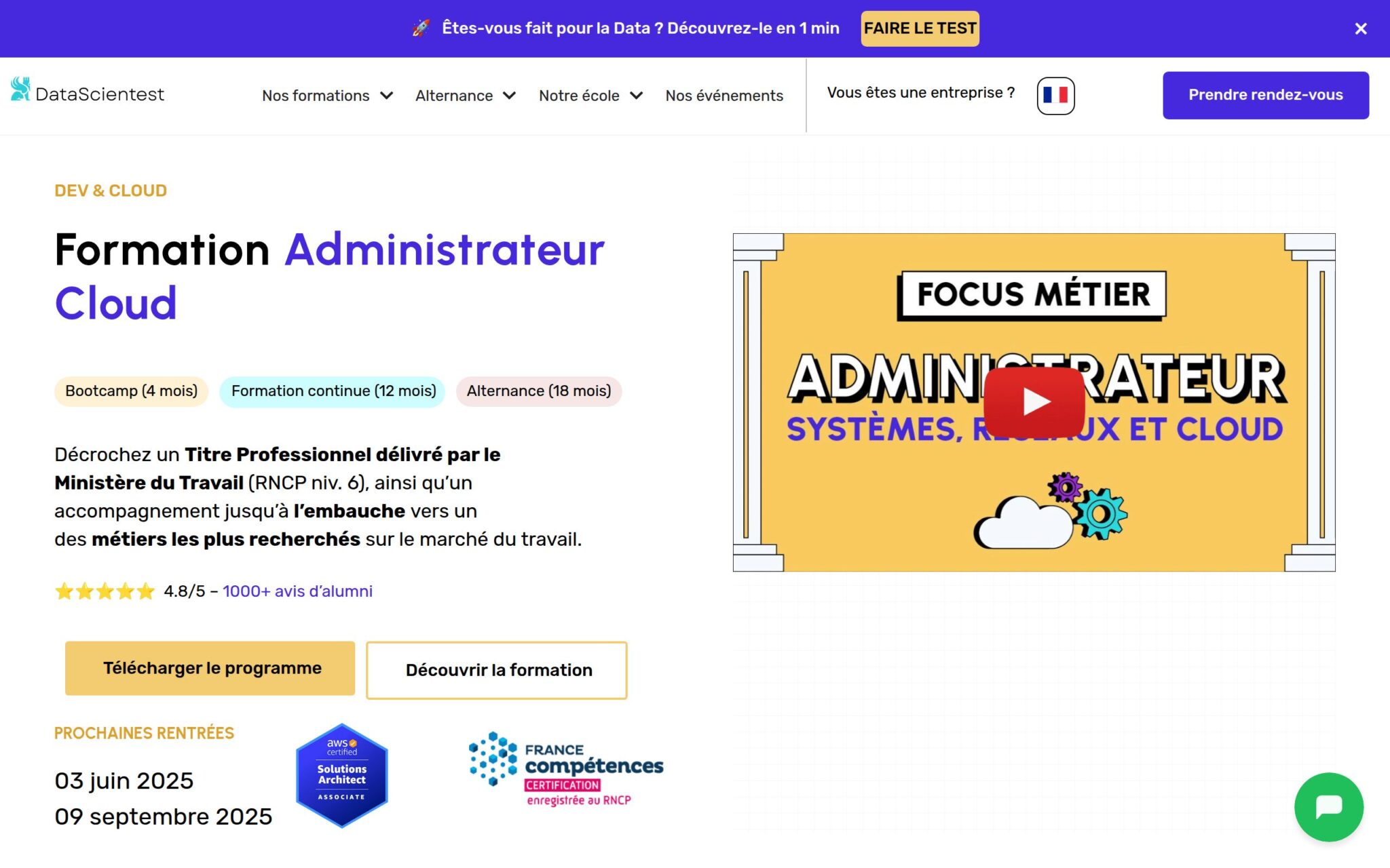 Formation Administrateur Cloud - DataScientest.com