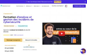 Formation d’analyse et gestion des incidents de cybersécurité – DataScientest.com