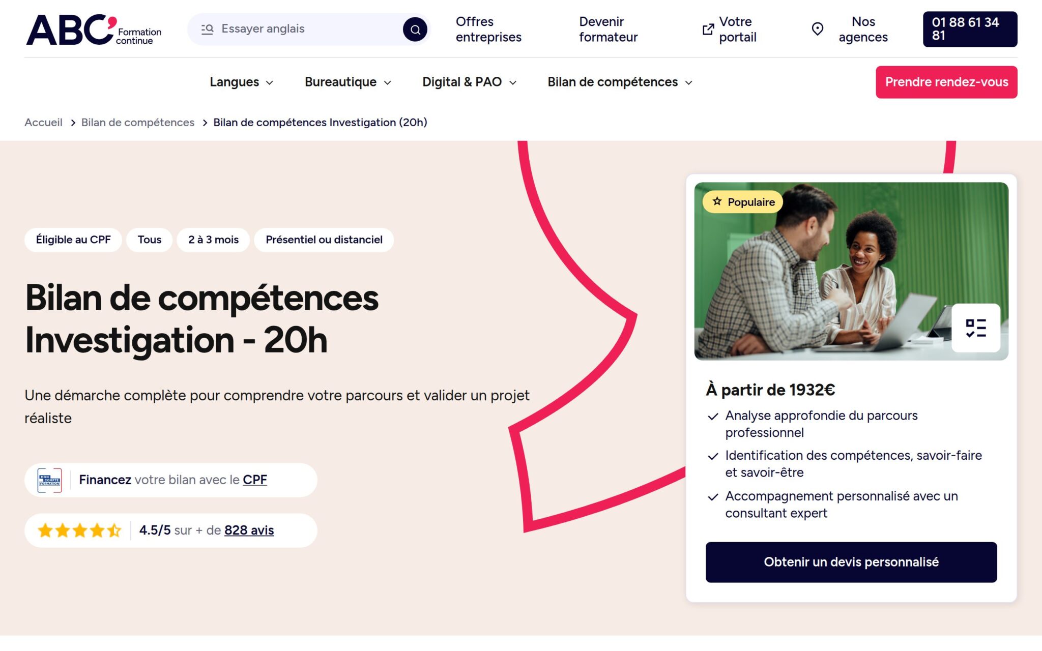Bilan de compétences - Investigation 20 Heures - ABC FORMATION CONTINUE