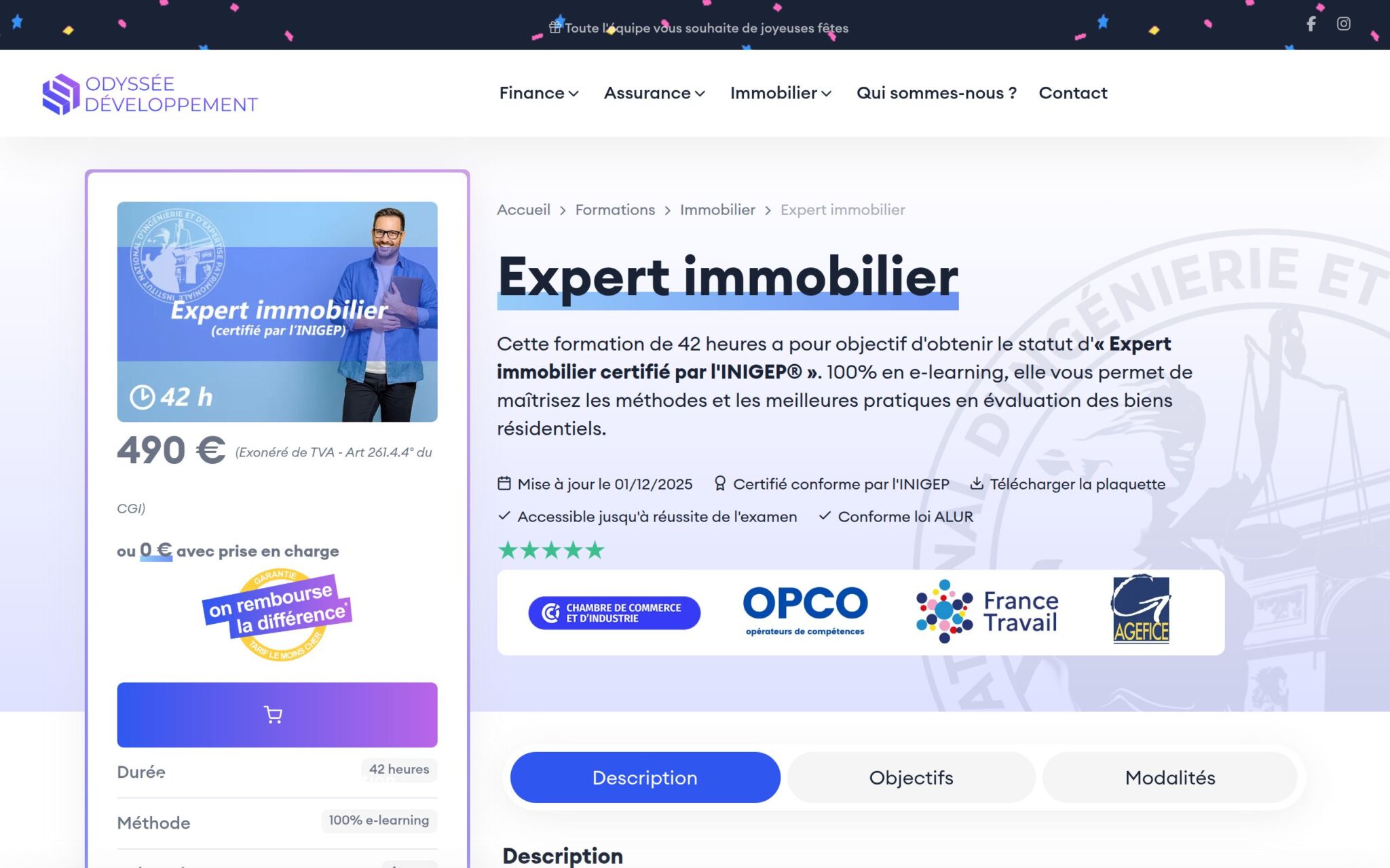 Expert immobilier (formation spécialisée, 42 h) - ODYSSEE DEVELOPPEMENT