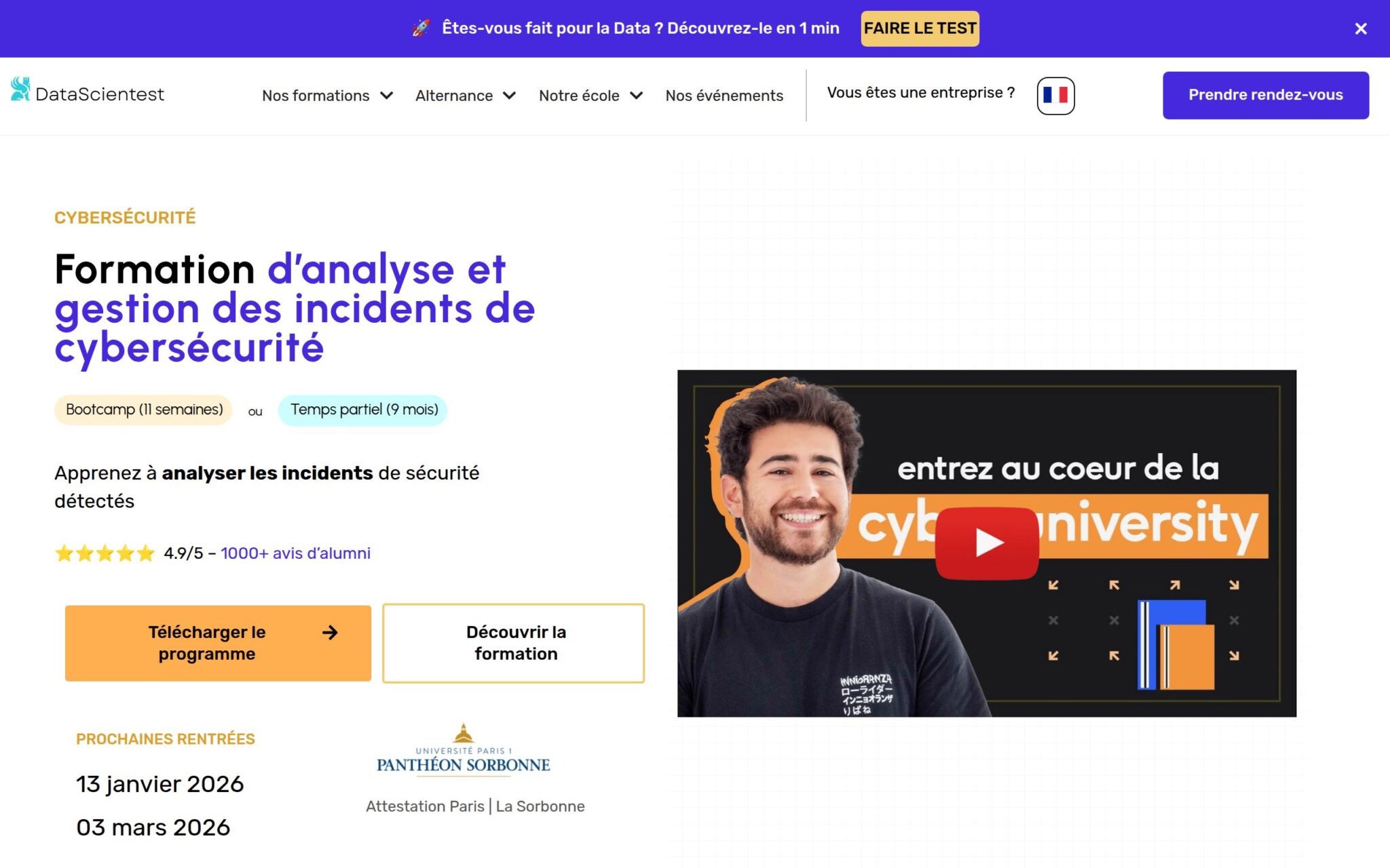 Analyste Cybersécurité - DataScientest.com