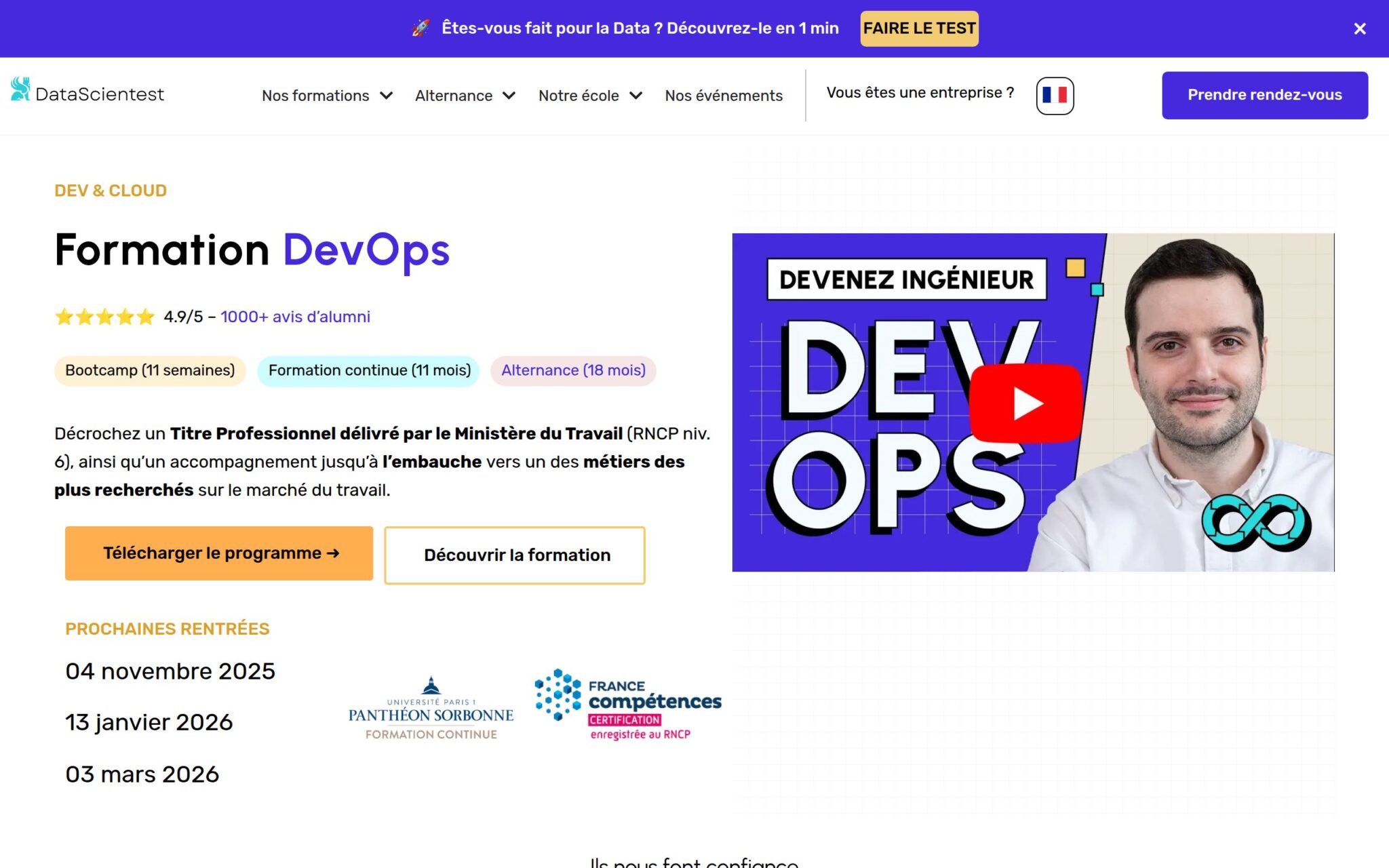 Ingénieur DevOps - DataScientest.com