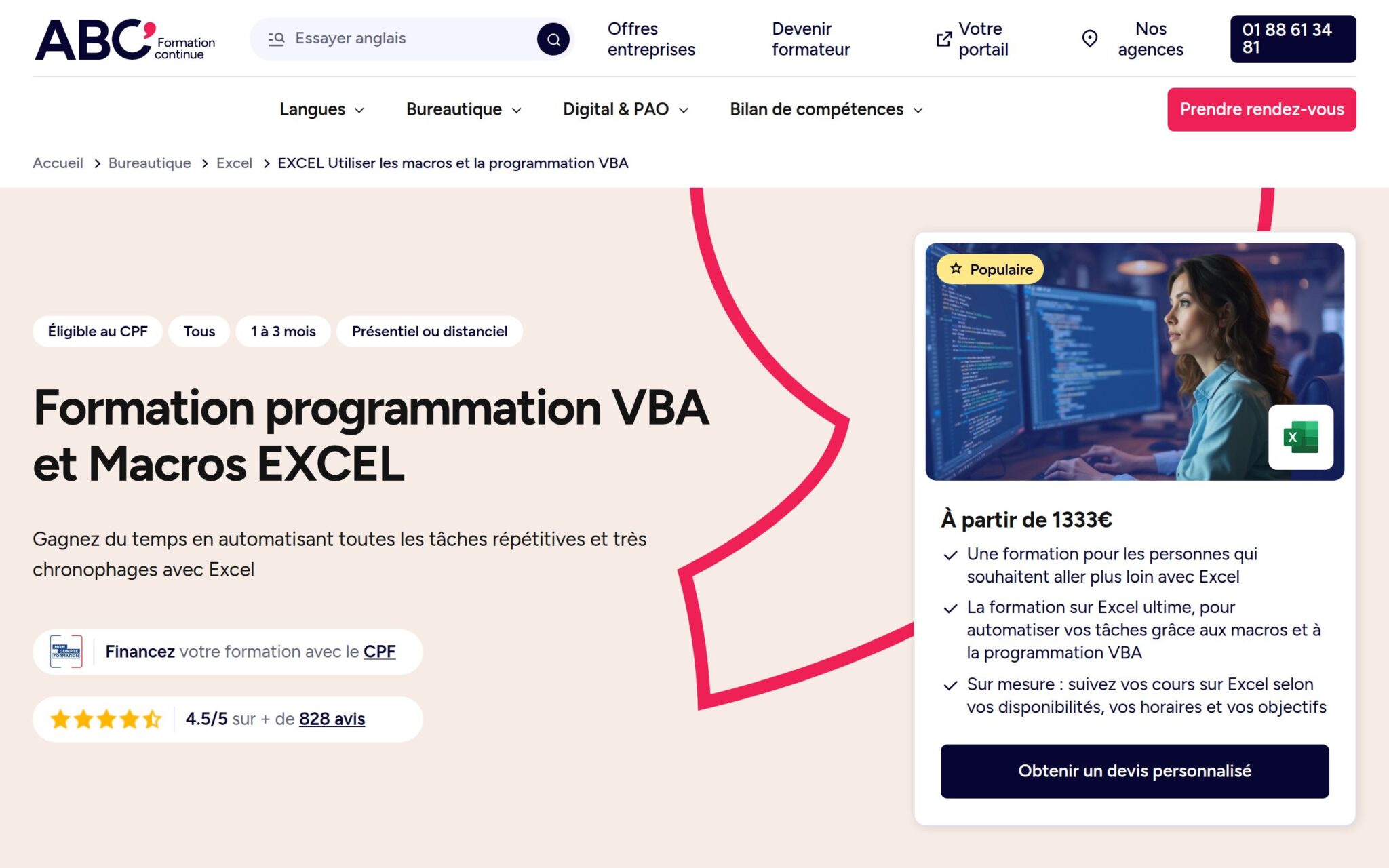 Excel Utiliser les macros et la programmation VBA - ABC FORMATION CONTINUE