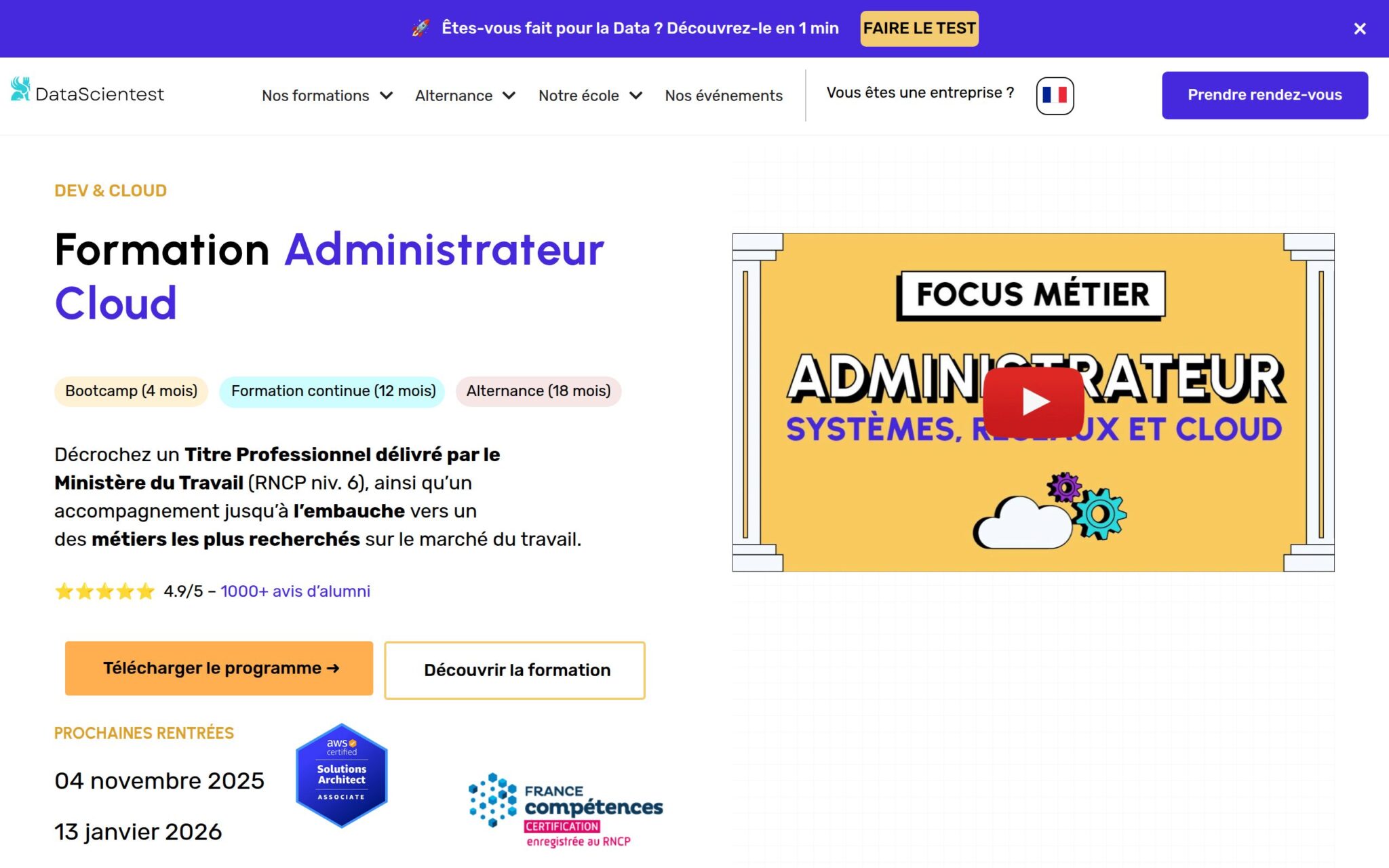 Administrateur Cloud - DataScientest.com