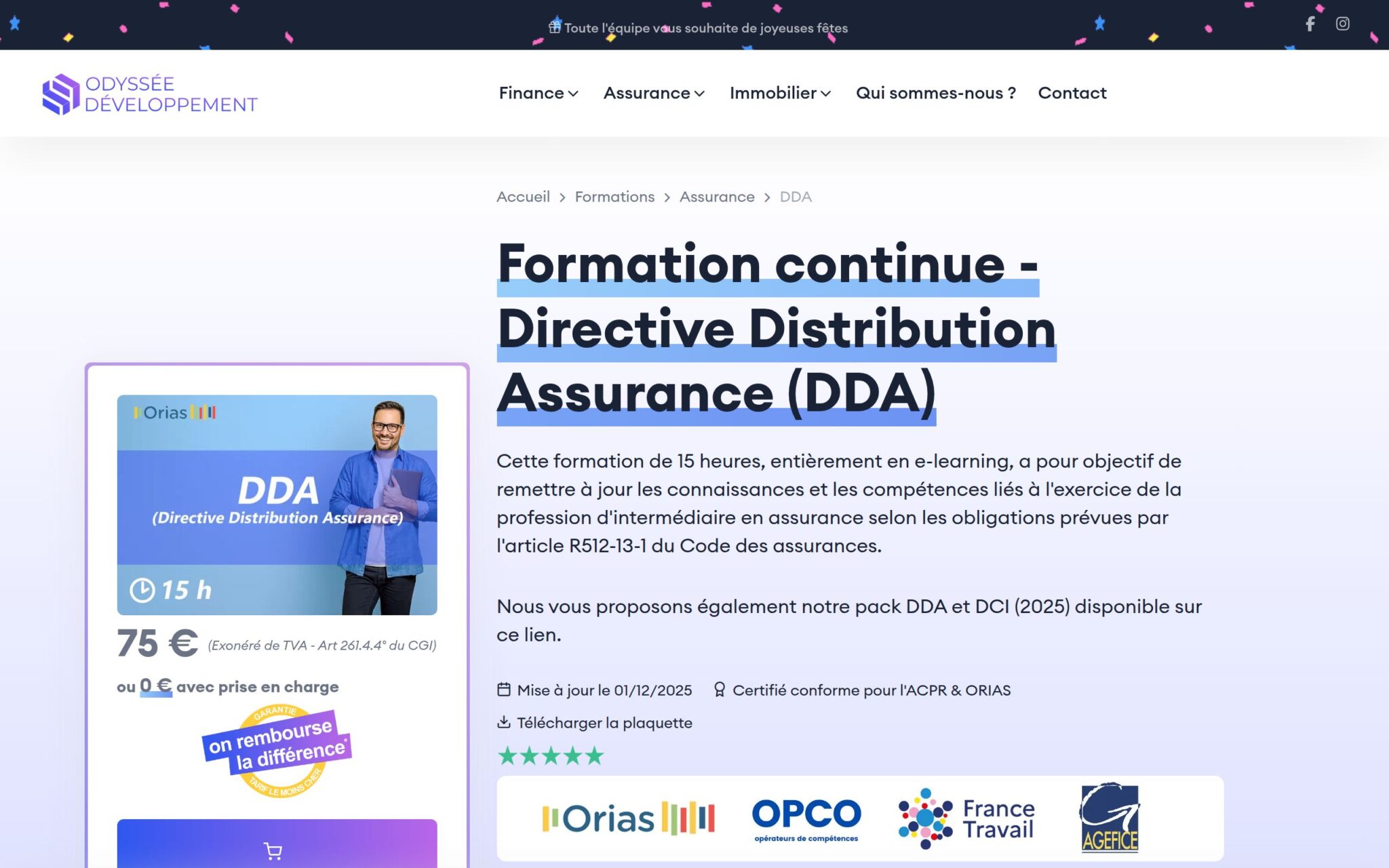 DDA â Directive Distribution en Assurance (15 h) - ODYSSEE DEVELOPPEMENT