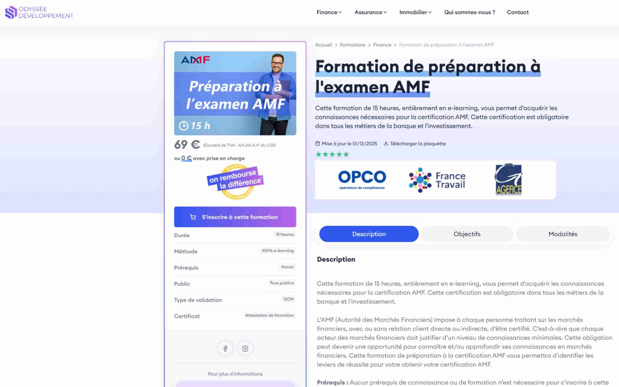 Préparation AMF - ODYSSEE DEVELOPPEMENT