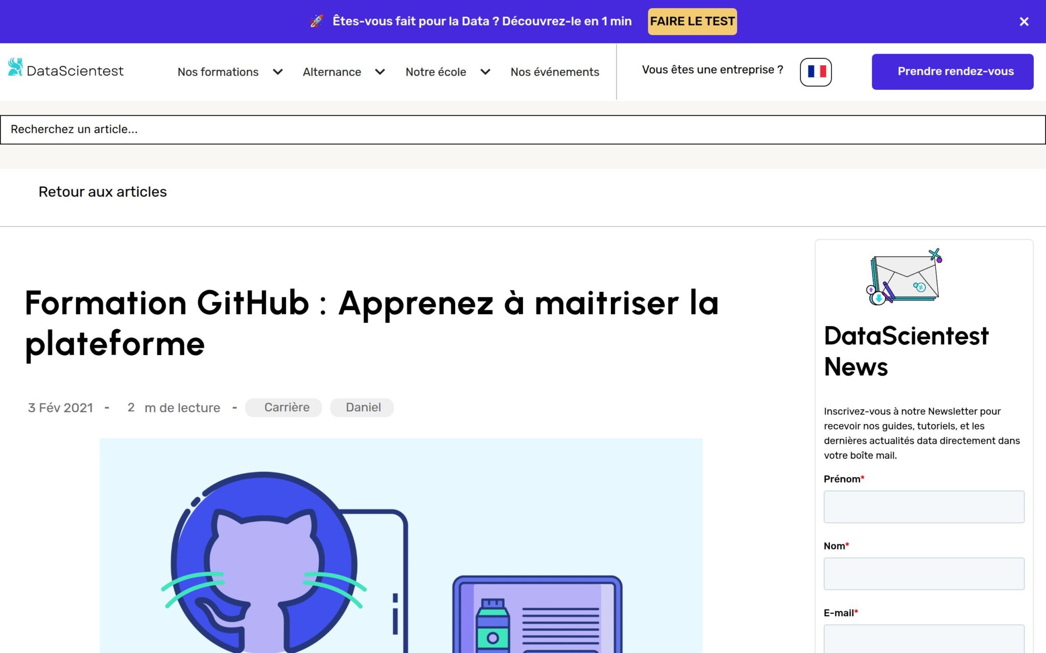 Formation GitHub : Apprenez Ă maitriser la plateforme - DataScientest.com