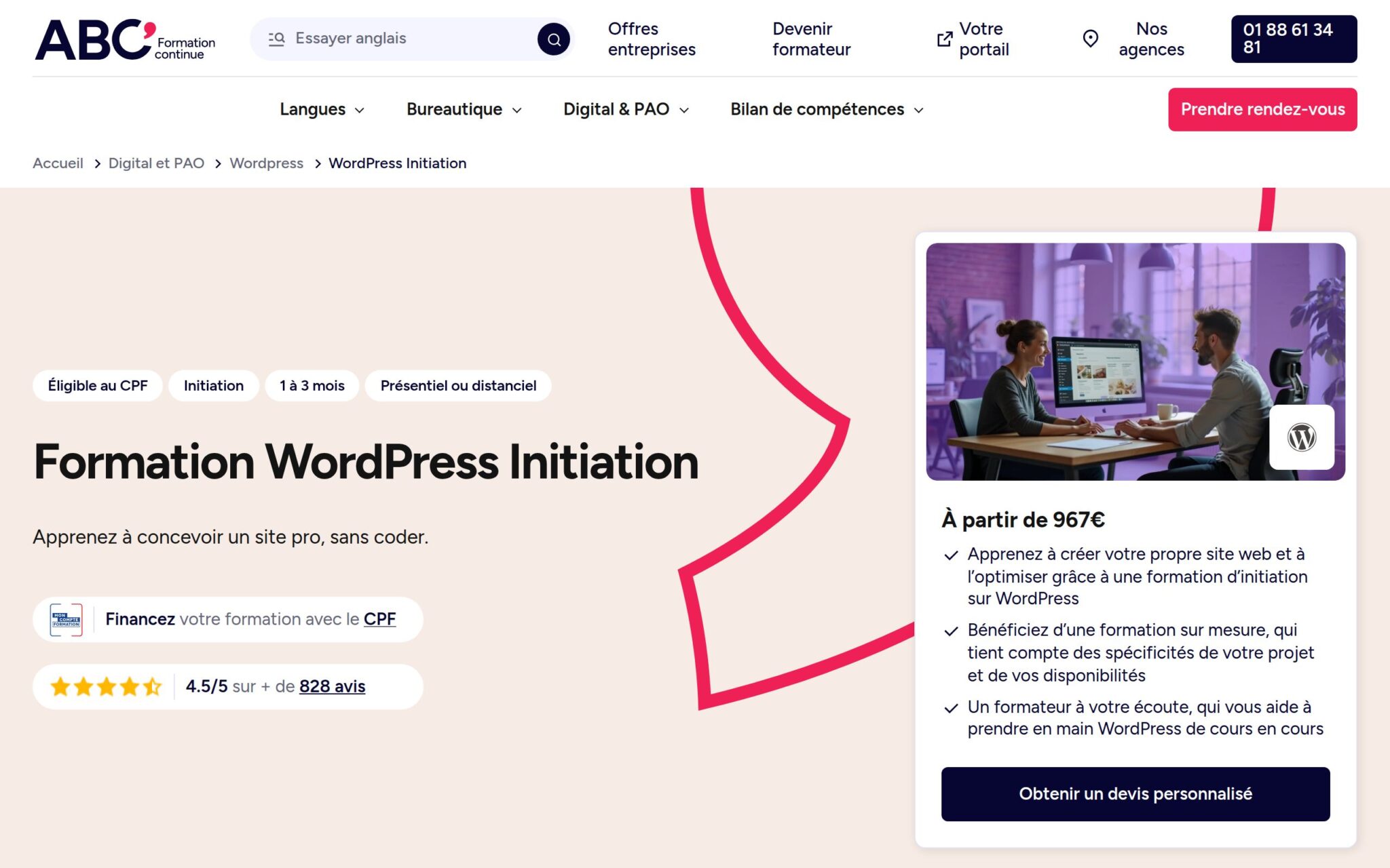 WordPress Initiation - ABC FORMATION CONTINUE