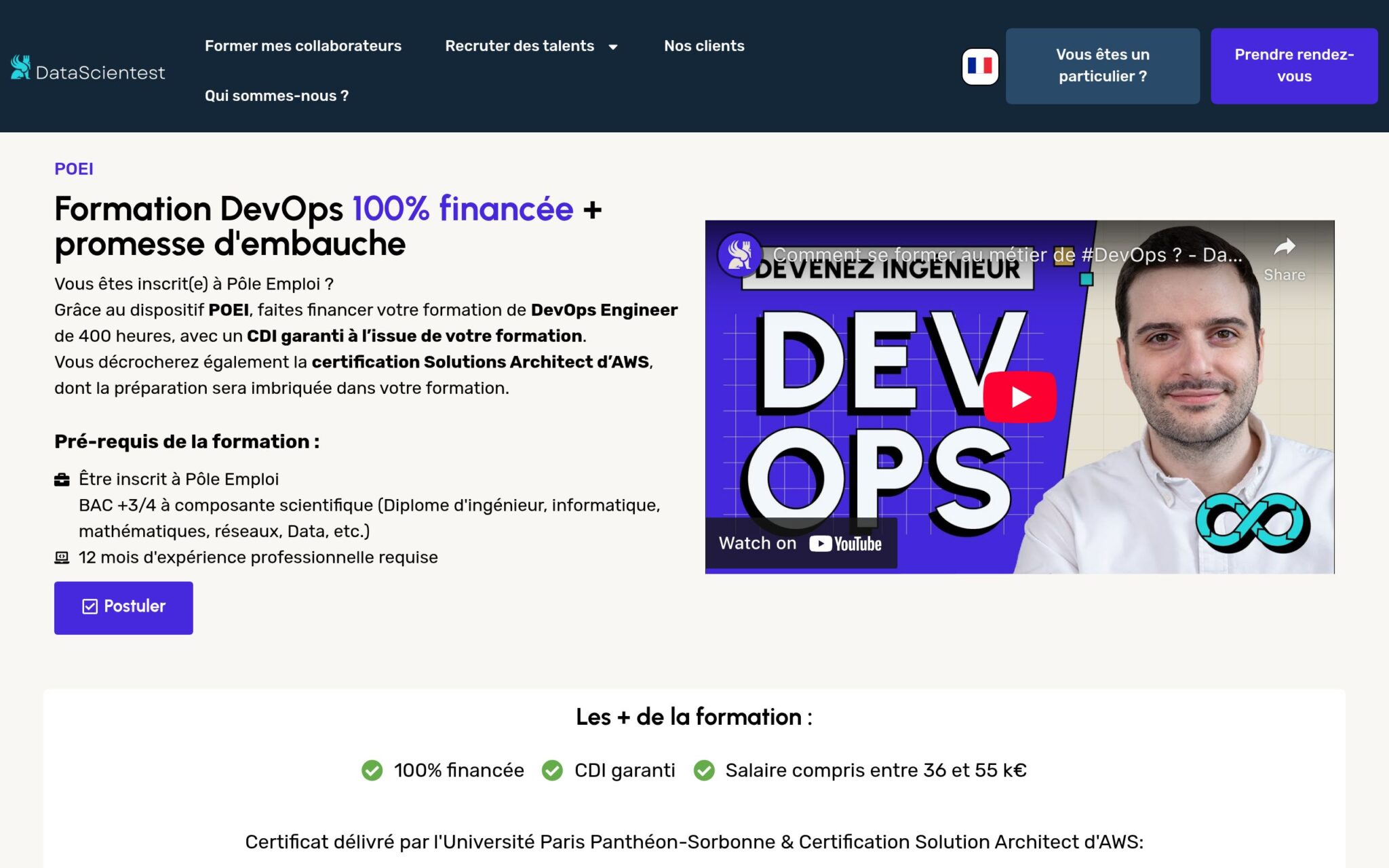 Formation DevOps 100% financée + promesse d'embauche - DataScientest.com