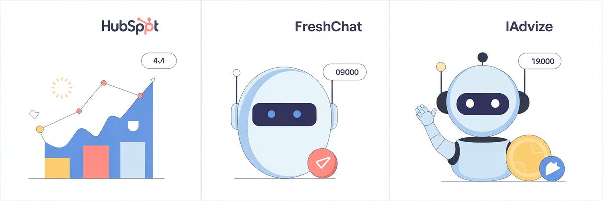Comparaison rapide : HubSpot, Freshchat et iAdvize sur le marché français en 2026
