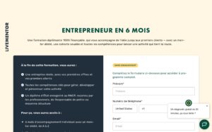 Formation – Entrepreneur en 6 mois – Livementor