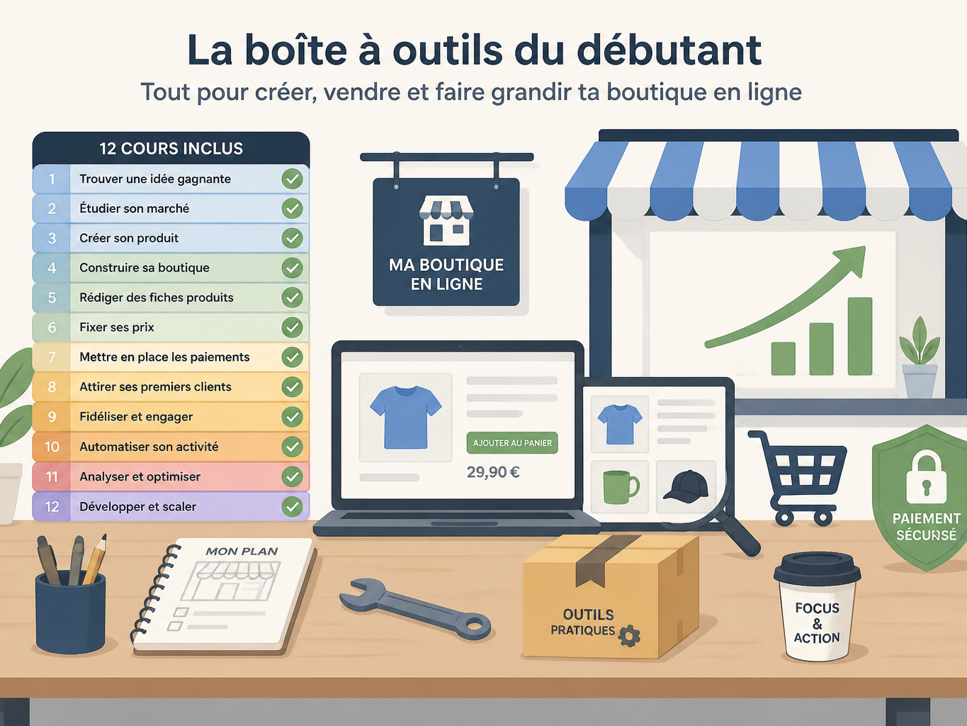 12 formations e-commerce gratuites pour débutant (sélection 2026)