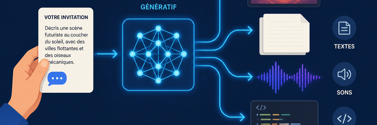 Intelligence artificielle générative : définition, fonctionnement et exemples 1 Qu'est-ce que l'intelligence artificielle générative ?