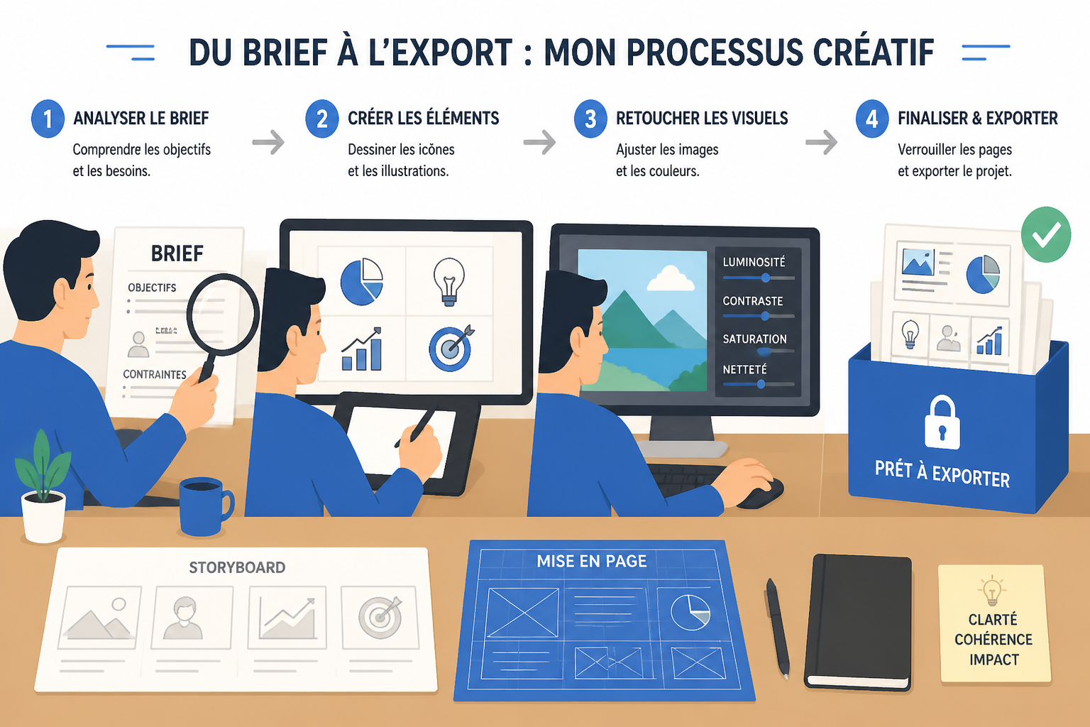 Infographiste : définition du métier et ce qu'il fait au quotidien 3 Que fait un infographiste au quotidien ?