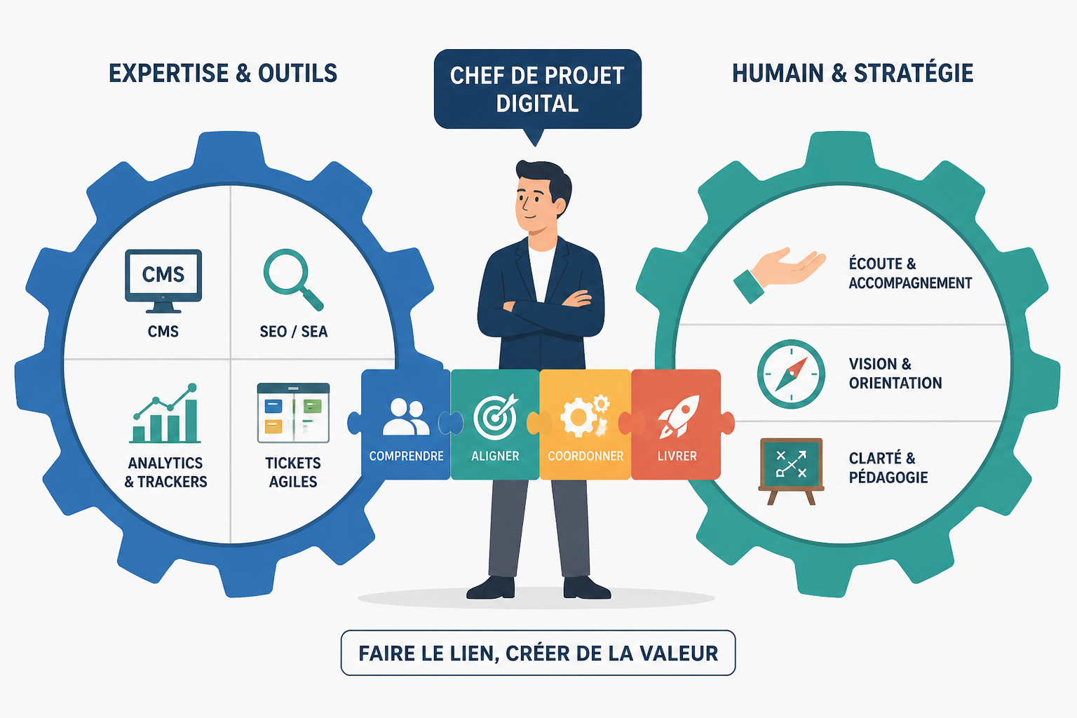 Fiche métier chef de projet digital : missions, compétences et salaire 3 Quelles compétences faut-il maîtriser ?