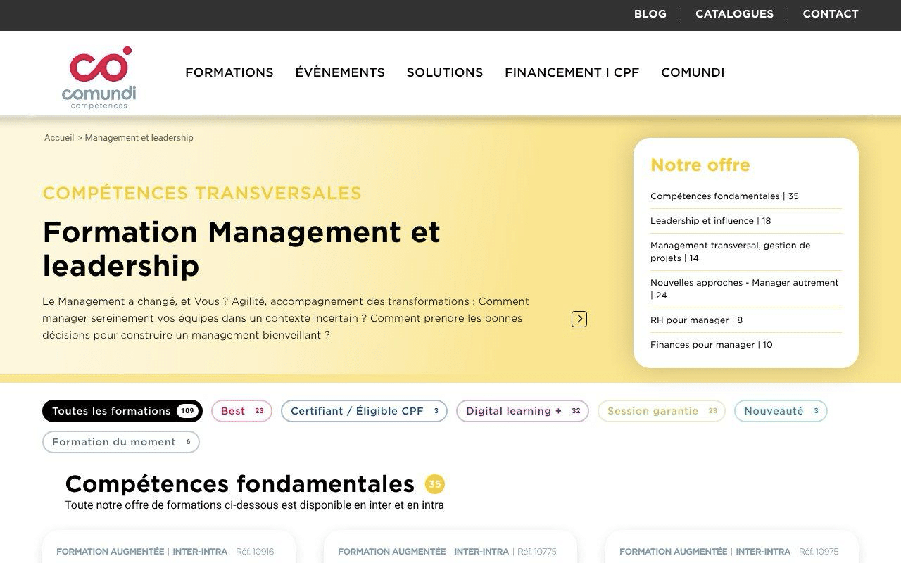 Les 6 meilleures formations en management que l'on a trouvé en juillet 2026 : nos coups de coeur ! 2 formation page d'accueil