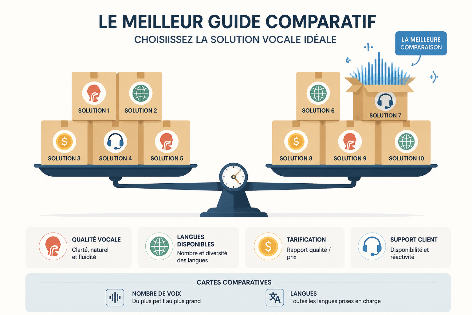 Les 10 meilleurs générateurs de voix IA en 2026 (outils de synthèse vocale) 2 Tableau comparatif des générateurs de voix IA